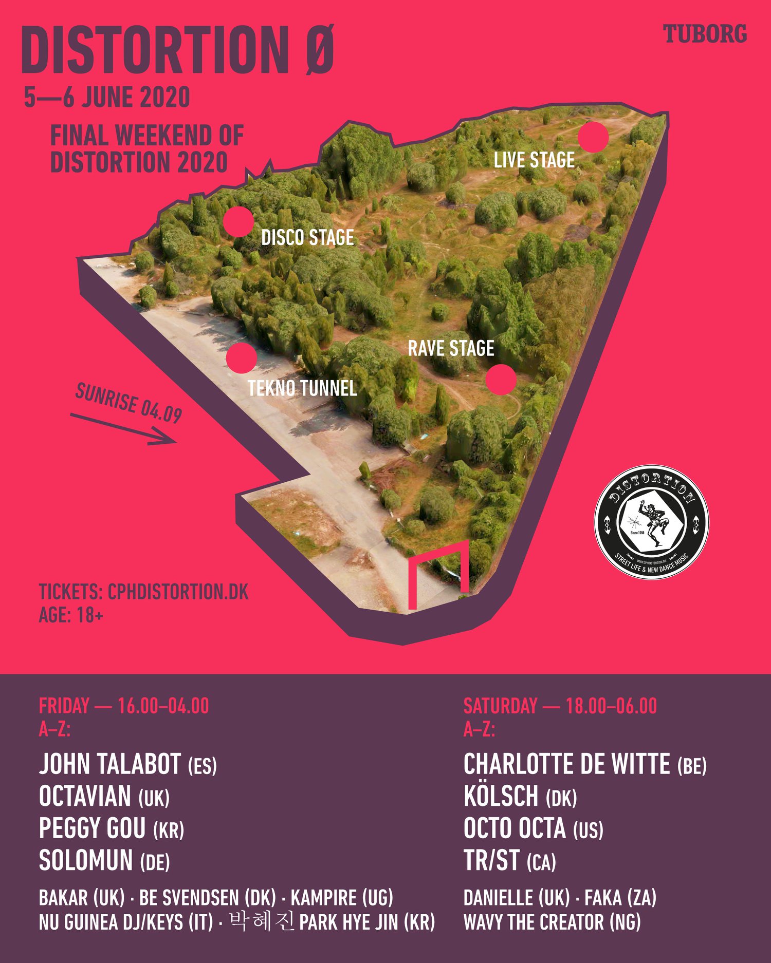 Primera fase de artistas para Distortion Copenhague 2020